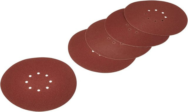 LUX-TOOLS Schleifscheiben K80 für Trockenbau, 5 Stück, Braun - Bild 1