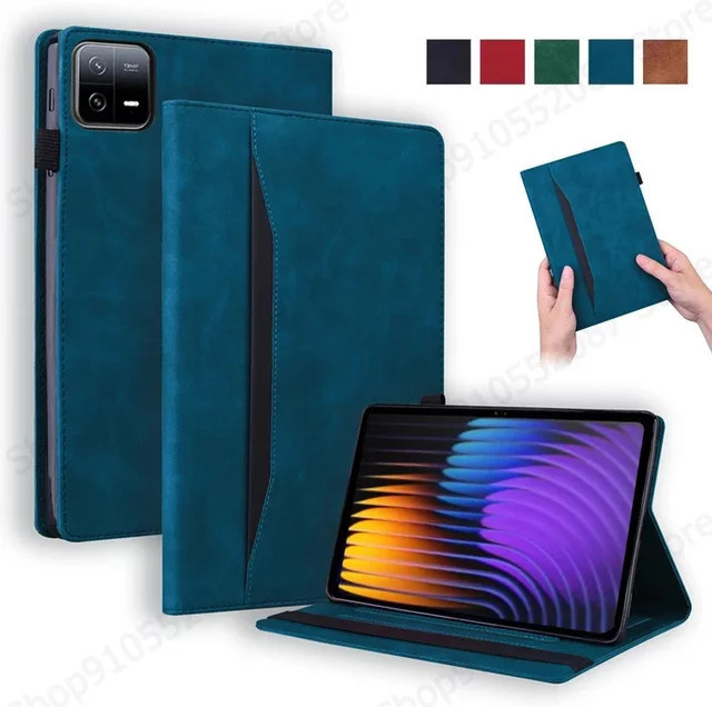 Luxus PU Leder Brieftasche Schutzhülle für Xiaomi Pad 7 11,2 Zoll in Rot - Bild 1