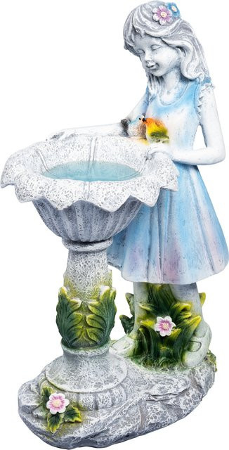 Zierbrunnen Brunnenmädchen von viva domo in Blau Weiß Grün aus Kunststoff - Bild 1