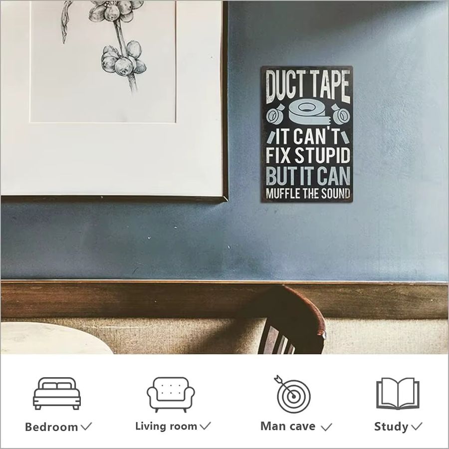 Sarkastisches Metallschild Hello Young Can't Fix Stupid mit Klebeband zur Wandmontage, Breite: 30,48 cm, Höhe: 20,32 cm - Bild 3