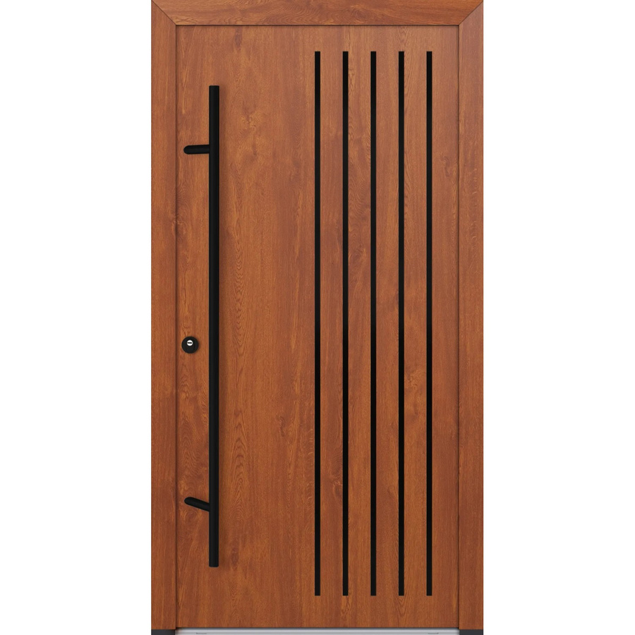 FM Türen AS68 Modell 64 Innentür Goldene Eiche Links mit Beschläge Set aus Stahl B: 100 cm, H: 210 cm - Bild 2