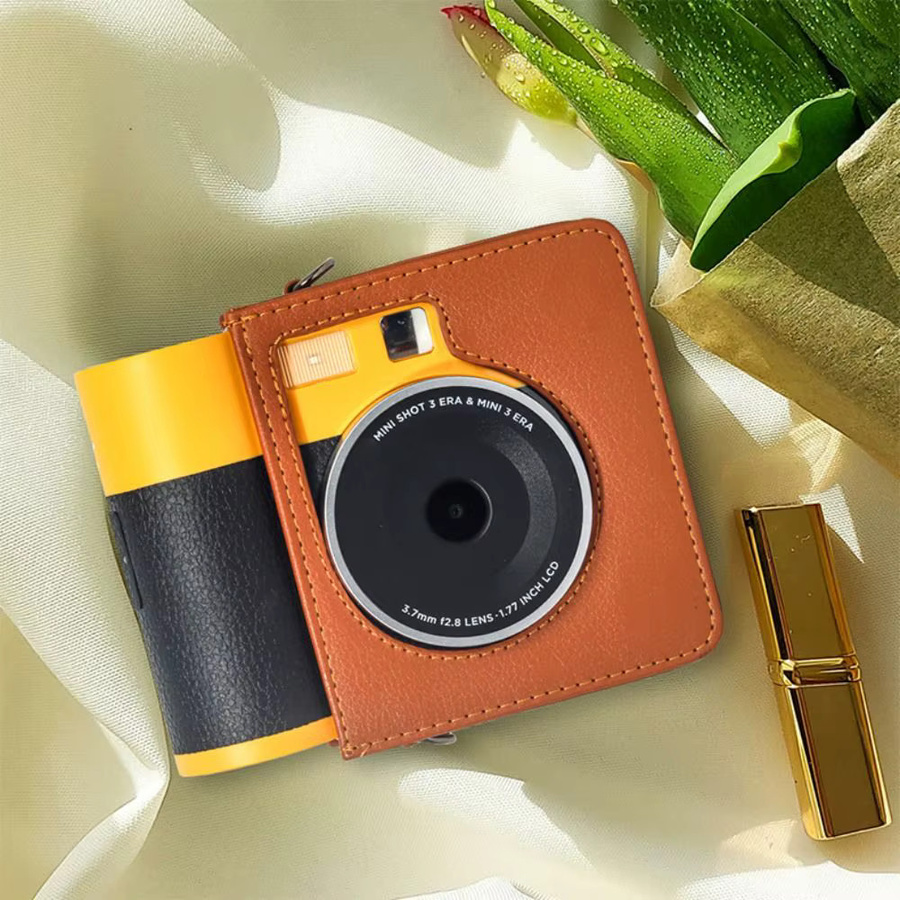 Kodak Sofortbildkamera-Hülle für Mini Shot 3 Era MS300 mit Schultergurt, braun, stoßfest und kratzfest - Bild 3