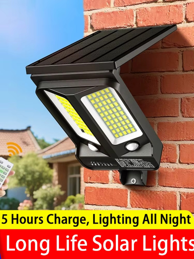intelamp Solar-LED-Außenleuchte mit 99 SMD-LEDs, Bewegungssensor und Flutlichtfunktion, Schwarz - Bild 7