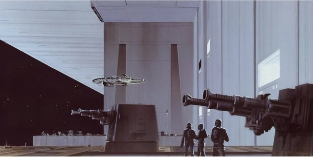 Komar Fototapete Vlies Star Wars Classic Death Star Hangar Grau B: 500 cm, H: 250 cm - Bild 1