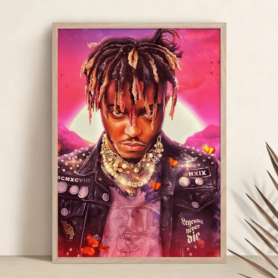 J-Juice WRLD Hip-Hop-Rap-Sänger Musikalbum-Poster als Leinwand-Wandbild in Weiss und Mehrfarbig - Bild 5