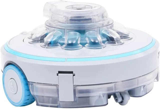 vidaXL Poolroboter kabelloser Poolreiniger für Aufstellpools in Blau und Grau - Bild 1