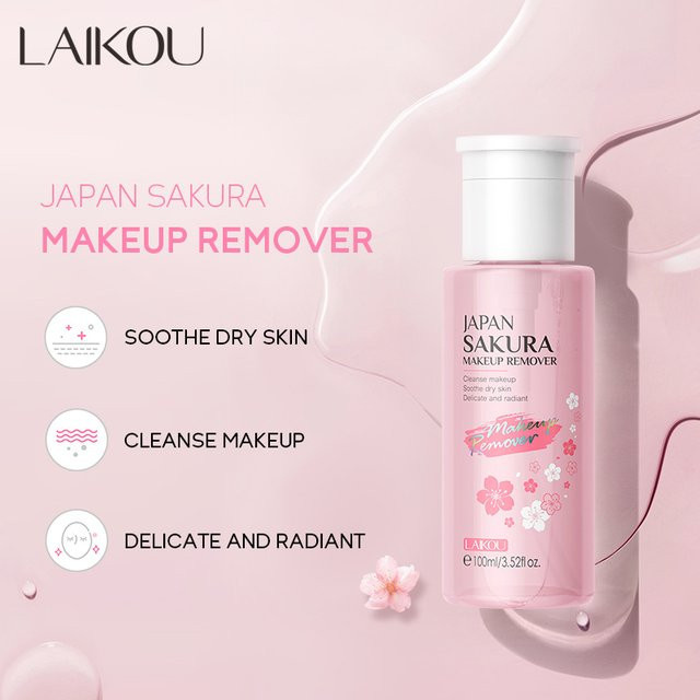 LAIKOU Japan Sakura Make-up-Entferner, 100 ml, Empfindliche Haut - Bild 1