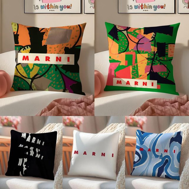 M-mARNI Modekissenbezug aus doppelseitigem Plüsch in Schwarz und Multicolour, quadratisch, B/T/H: 30 x 30 x 1 cm - Bild 1