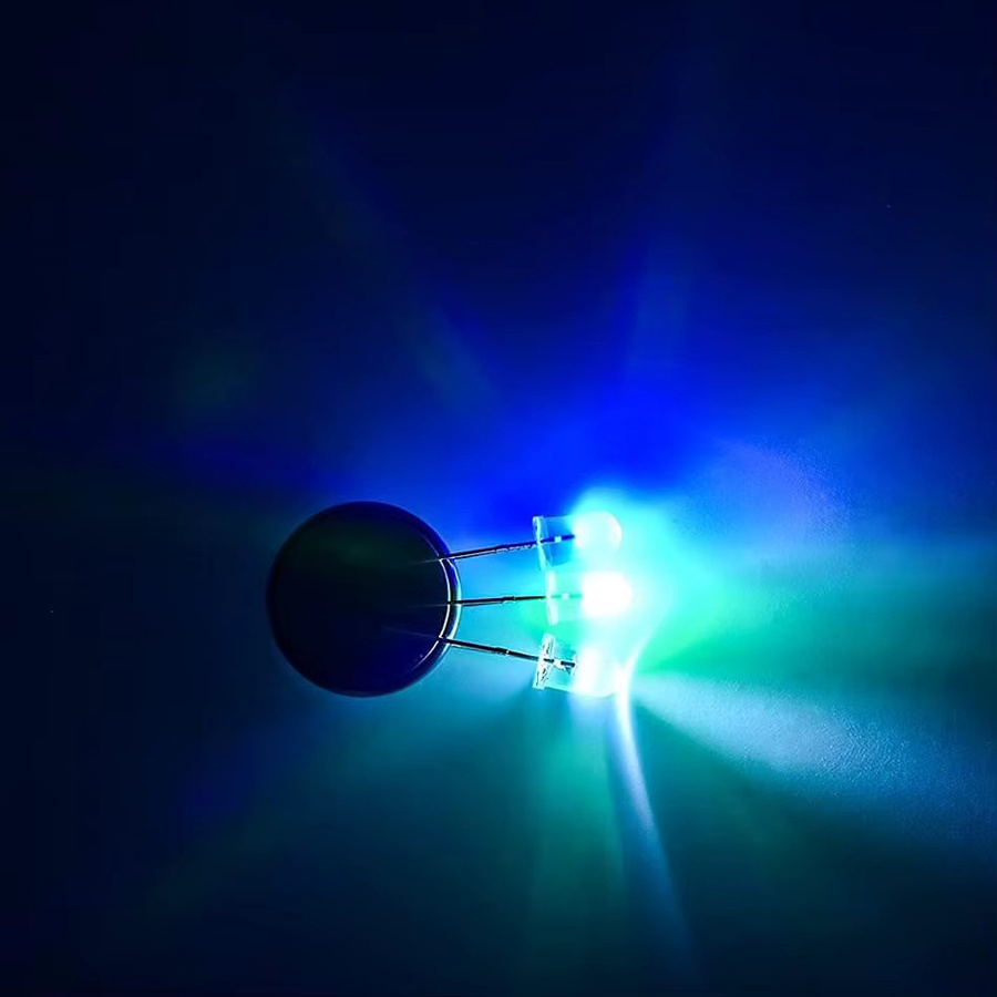 AOKIN LED-Schaltkreis-Set mit 100 Stück 5 mm LED-Lichtdioden in transparent und grün für wissenschaftliche Projekte - Bild 2