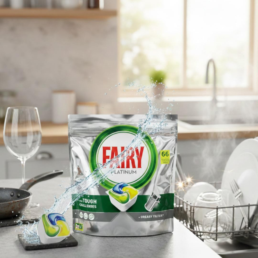 Fairy Platinum All-in-One Spülmaschinentabs Zitrone, 66 Stück, Multicolor - Bild 3