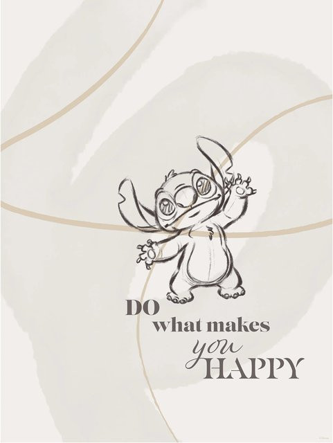 Komar Disney Lilo and Stitch Wandbild Do What Makes You Happy, Multicolor, B: 30 cm, H: 40 cm - Bild 1