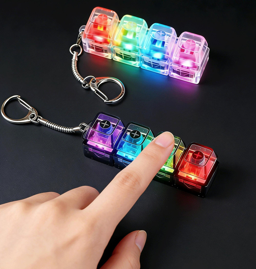 Linyi toy Fidget Spielset 4-Tasten Tastenkappe Schlüsselanhänger transparent - Bild 4