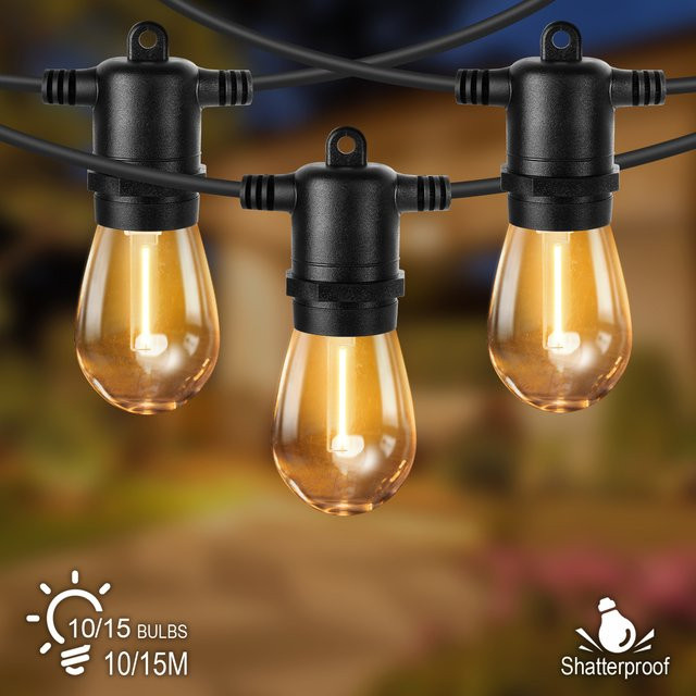 Grensk S14 LED-Außenlichterkette mit EU-Stecker, wasserdicht und bruchsicher, 1 W - Bild 1