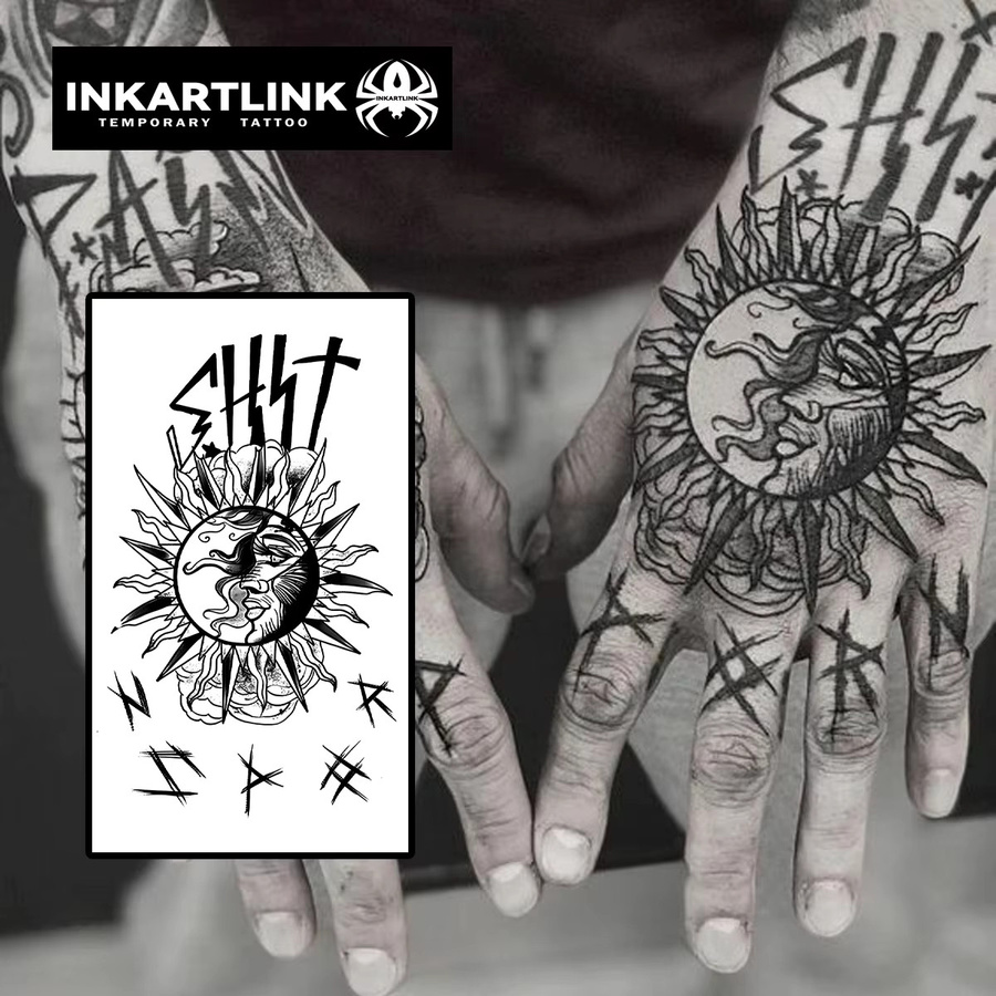 INKARTLINK Temporäres Tattoo Sonnengott, wasserfest, semi-permanent - Bild 2