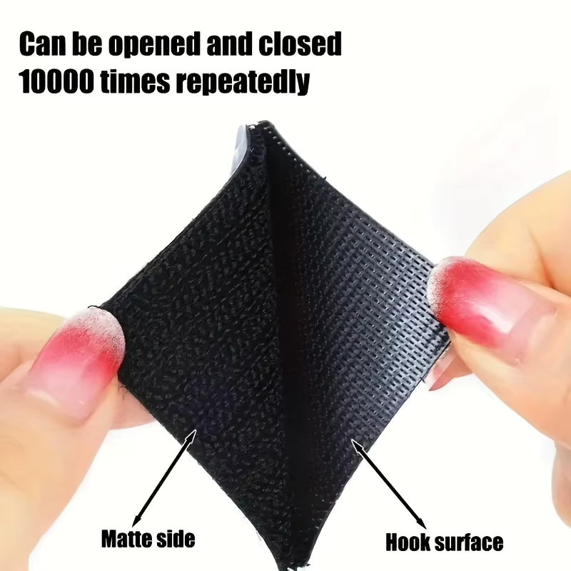 Doppelseitige Klettverschlussstreifen in Schwarz, rutschfeste und hochtemperaturbeständige Klebepflaster für Haushaltsmatten, B/T/H: 20,0 x 5,0 x 5,0 cm - Bild 2