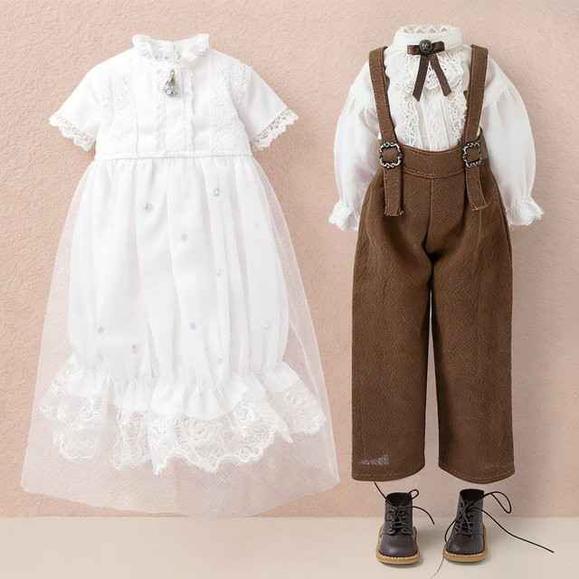 XiDonDon Kleidung Retro bedrucktes Kleid Tüllrock Lolita Fashion Lady Set, Puppenzubehör - Bild 1