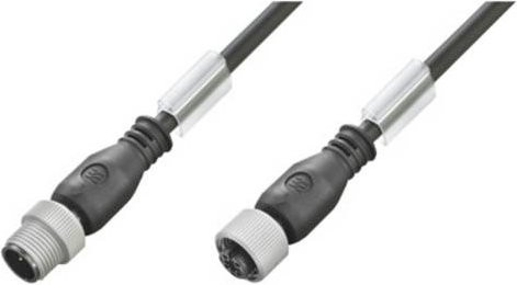 Weidmüller Sensor-Aktor-Steckverbinder M12 Stecker gerade Buchse gerade Schwarz 10,00 m - Bild 1