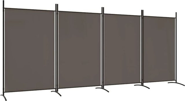 vidaXL Paravent aus Stoff in Anthrazit, 4-teilig, B: 346 cm, H: 180 cm - Bild 1