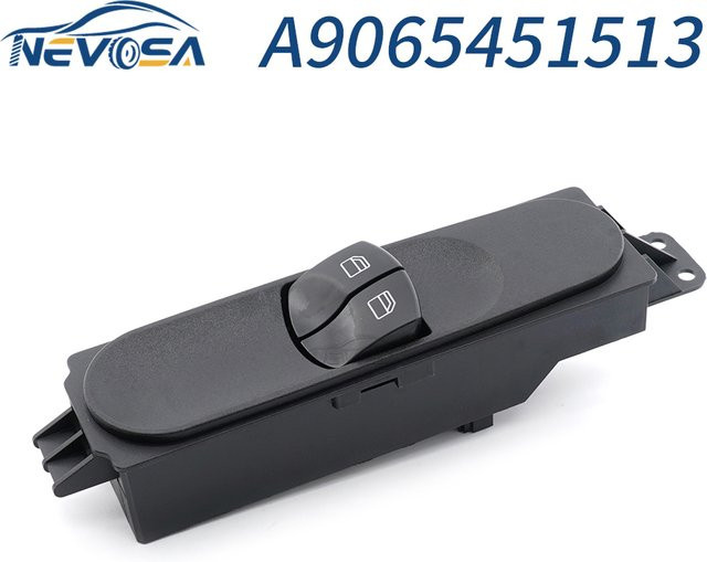 NEVOSA Fensterheber Schalter für Mercedes-Benz Sprinter 2010–2017 und VW Crafter, Schwarz - Bild 1