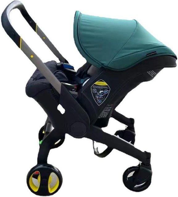 BabyBloom Shop Multifunktionale Babywiege und Kinderwagen in Grün, faltbar mit drehbarem Sitz für 0-12 Monate - Bild 1