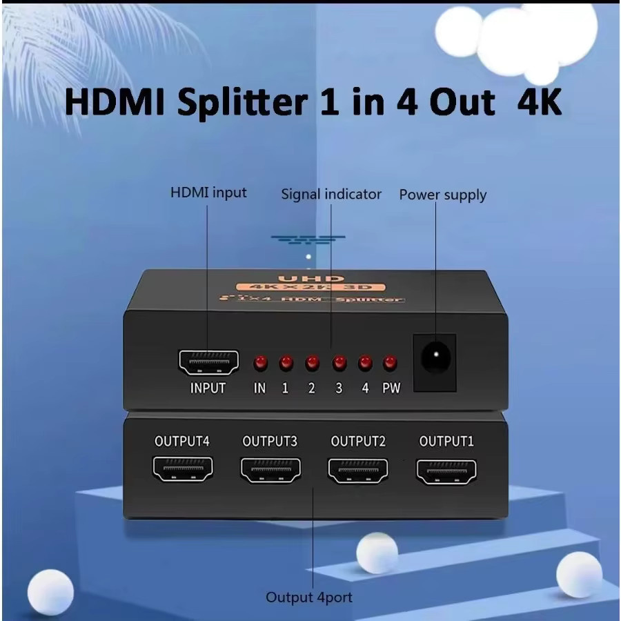 kebidumei HDMI Splitter 1 in 4 UHD 4K x 2K 3D Video Adapter in Schwarz - Bild 6