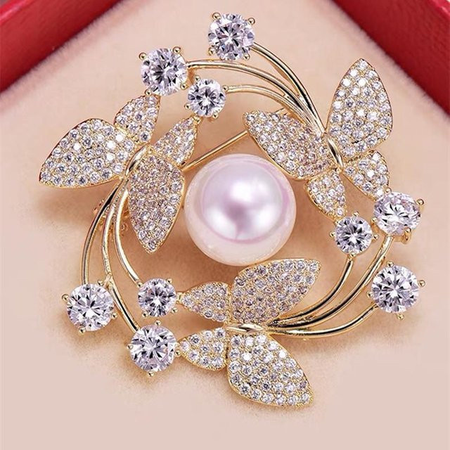 YIRAN Jewelry Kristallbrosche, Gold, Damen - Bild 1