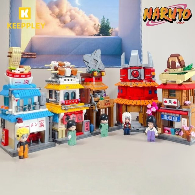 Keeppley Naruto Street View Bausteine Modellhaus mit Uzumaki Naruto und Hatake Kakashi, Mehrfarbig - Bild 1