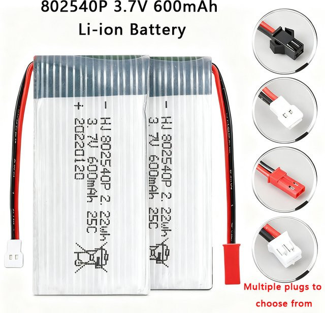 HONGXUNJIE Li-Ionen-Akku 802540P für UAV-Flugzeuge und Modellflugzeuge, 3,7V, 600mAh - Bild 1