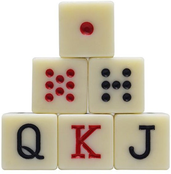 Binchi Outdoor Product Poker Würfel, 10-teiliges Set, 16mm, Acryl, Zubehör - Bild 1