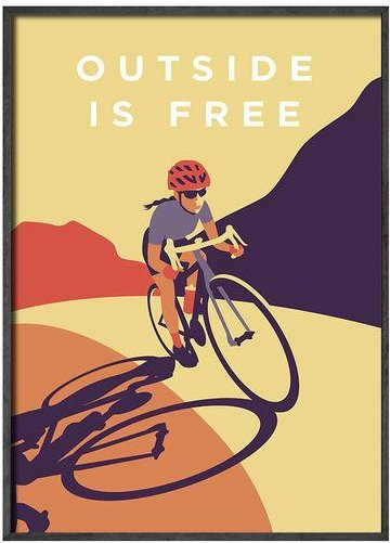 Vintage Sport Fahrrad Leinwand Poster Wandbild Landschaft Motiv von aidegou12, ungerahmt, Breite: 50 cm, Höhe: 70 cm - Bild 1