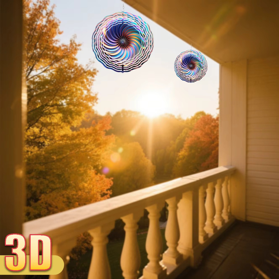 CIFBUY 3D Holographischer Muschel-Spinner als doppelseitiges Hängeornament in Multicolour, Durchmesser: 25,5 cm - Bild 4