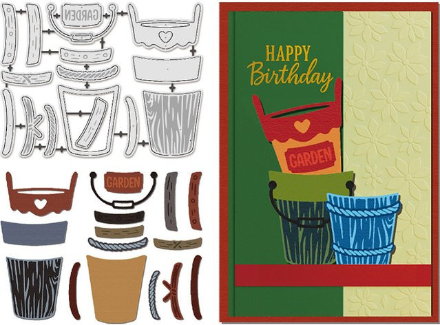 Schablonen aus Kohlenstoffstahl im Bucket-Design für DIY-Scrapbooking und dekorative Prägung in verschiedenen Formen - Bild 1
