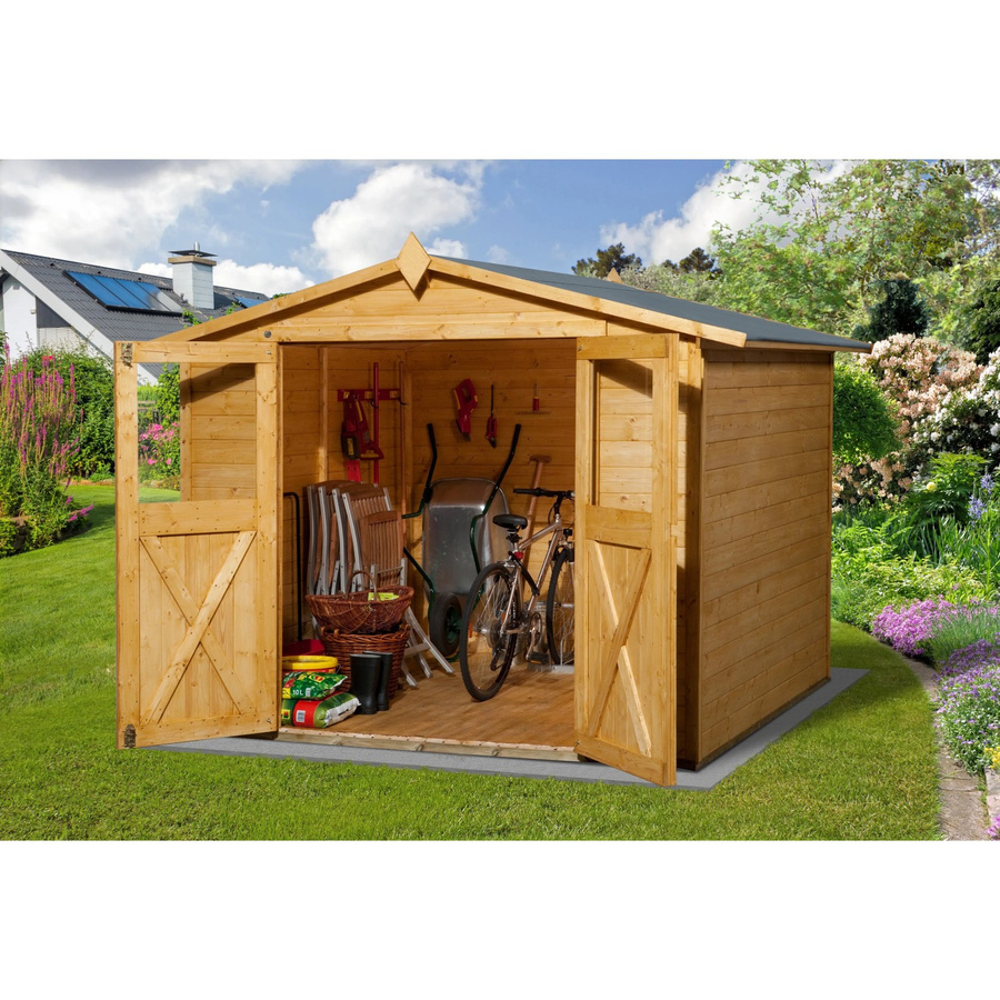 Weka Holz-Gartenhaus Parma mit Satteldach in Eiche Hell lasiert B/T/H: 254 x 171 x 221 cm - Bild 2
