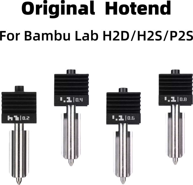 Bambu Lab Original Hotend für H2D H2S P2S mit Düse aus gehärtetem Stahl und Edelstahl - Bild 1
