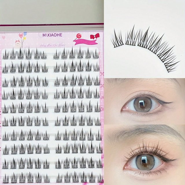 Mixiaohe Selbstklebende Wimpern, Geschwungenes Design - Bild 1