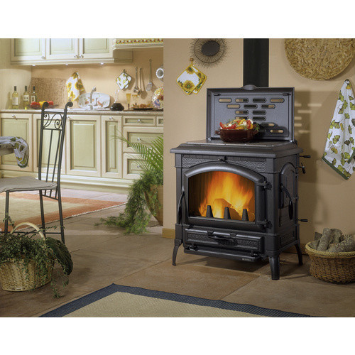 La Nordica Isotta Kaminofen aus Gusseisen in Schwarz und Anthrazit mit 11,9 kW - Bild 2