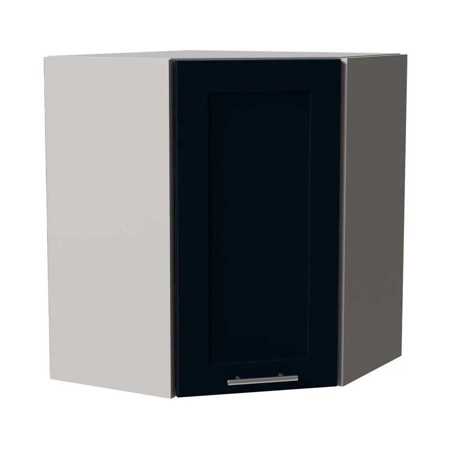 Feldmann-Wohnen Eckhängeschrank Oslo W10 in Grau/Indigo Matt mit Soft-Close-Türen und Regalböden, B/T/H: 60 x 60 x 72 cm - Bild 2