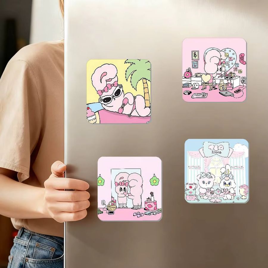 E-Esther-B-Bunnys quadratischer Kühlschrankmagnet zur Personalisierung deiner Heimdekoration - Bild 4