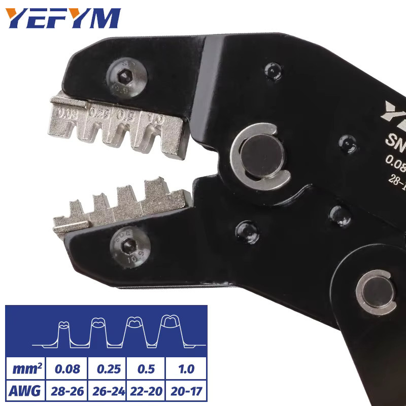 YEFYM SN-2549S Crimpwerkzeug Drahtratszange für PH2.0 XH2.54 2.8 3.0 3.96 KF2510 JST Terminals mit 0,08–1,0 mm2 und AWG28–18 - Bild 3