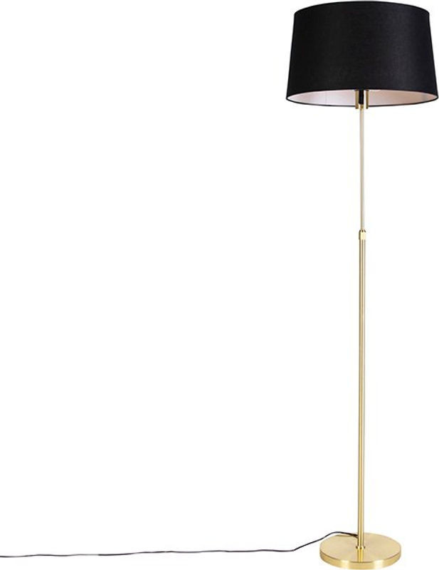 QAZQA Stehleuchte in Gold und Schwarz aus Metall mit E27 Fassung, Höhe: 60 cm - Bild 1