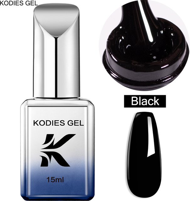 KODIES GEL Pure Black Nagellack, 15 ml, Schimmernd - Bild 1