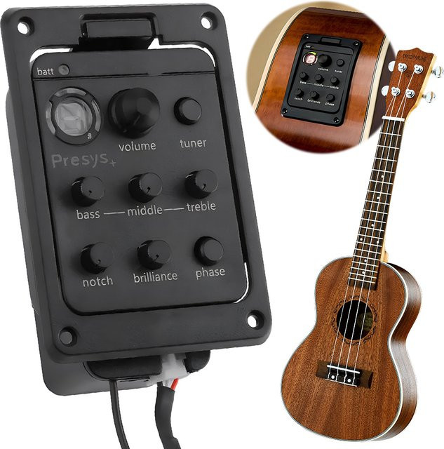 Fishman Presys+ 201 EQ-Tuner für klassische Akustikgitarren mit Piezo-Tonabnehmer und 4-Band-Equalizer in Schwarz - Bild 1