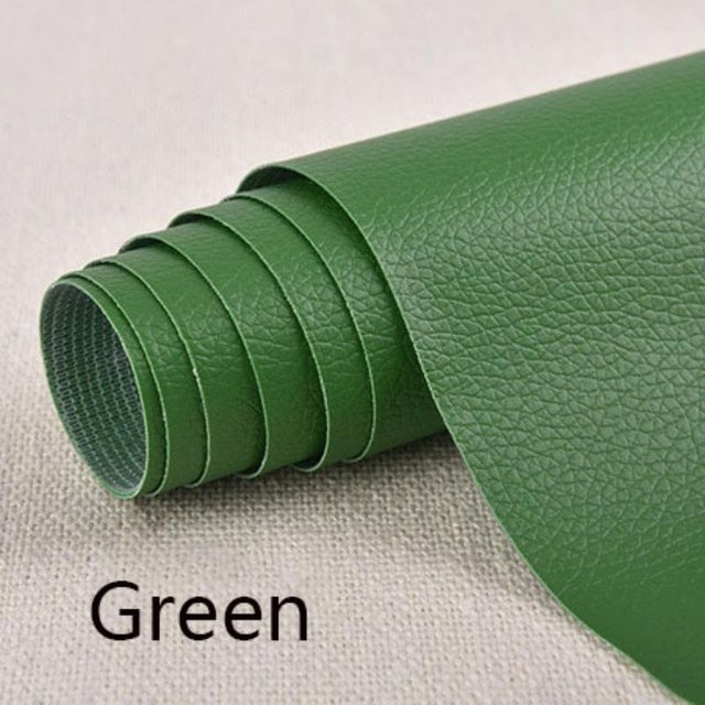 Selbstklebendes Leder-Reparaturpflaster von Home with love in Grün, strapazierfähiges Vinyl-Reparaturset für Sofa, Sitzpolster und Auto, B x L: 50 x 68 cm - Bild 1