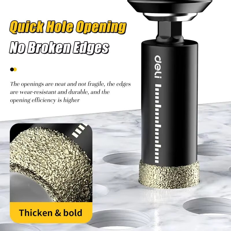 Deli 5-teiliges Set diamantbeschichtete Lochsägen-Bohrer für Glas und Granit - Bild 5