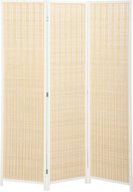 HOMCOM Raumteiler aus Holz mit 3 Paneelen in Weiß, faltbarer Raumtrenner für Wohnzimmer und Schlafzimmer, B/H: 135 x 180 cm, Marke Aosom - Bild 1