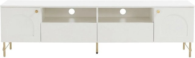 Vente-unique TV-Board Alobara Modern in Weiß mit Gold-Akzenten, B/T/H: 180 x 40 x 50 cm - Bild 1