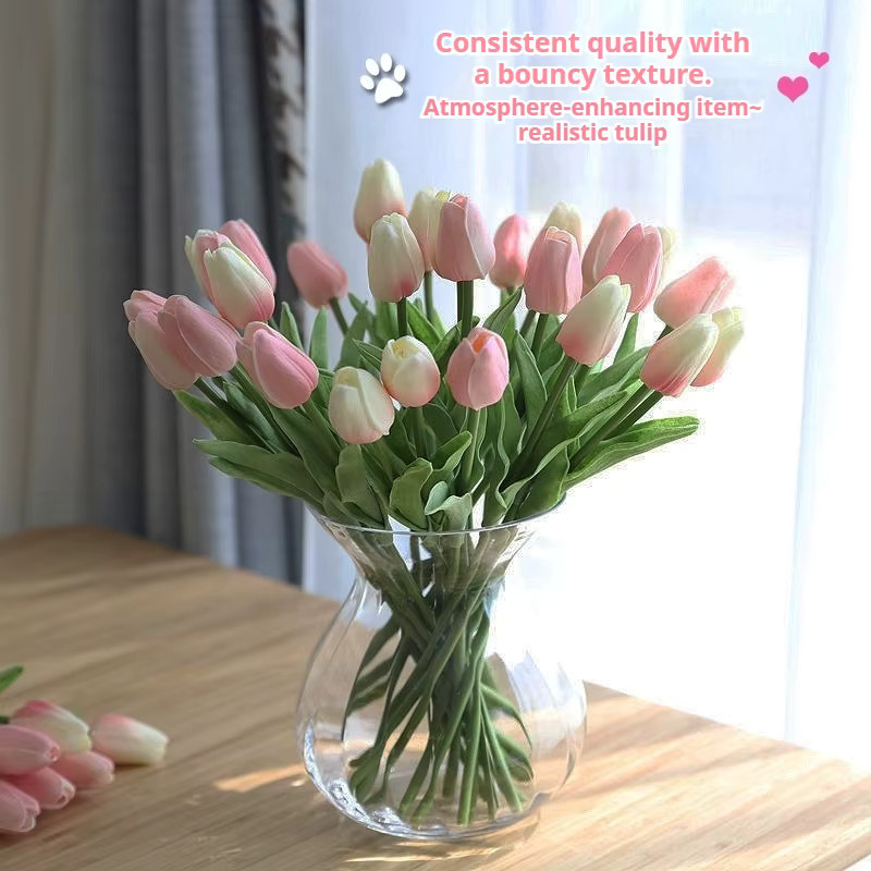 DUTRIEUX Künstliche Tulpen in Pink, Lichtbeständige Seidenblumen im Nordischen Stil für Tischdekoration, Jubiläum und Party - Bild 3