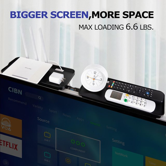BEISHI Faltbares Desktop-Regal für Monitor, TV und Router in Schwarz oder Weiß, Breite: 30,0 cm - Bild 1