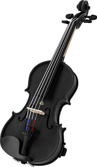 HOMCOM 4/4-Violine aus Holz, Schwarz, mit Etui, Bogen, Schulterstütze und Kolophonium - Bild 1