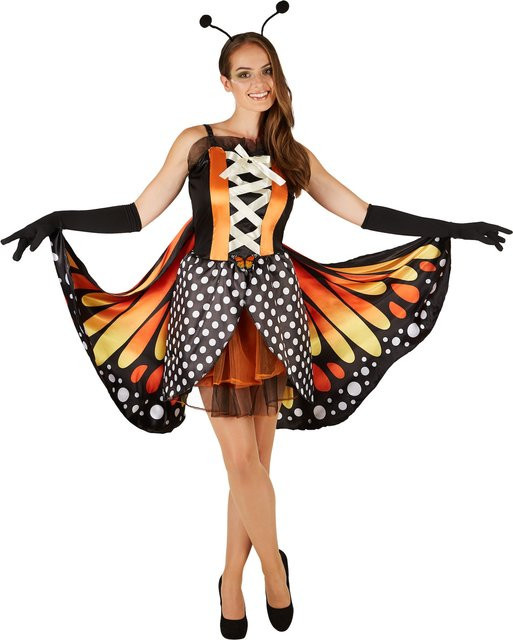 tectake Frauenkostüm Schmetterling großer Feuerfalter, Textil, Bunt - Bild 1
